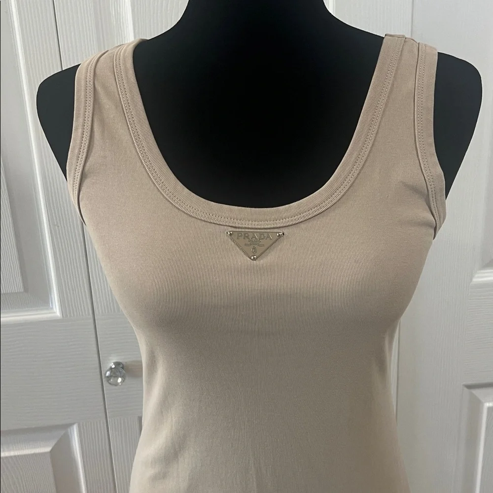 Prada Knit Ribbed Triangle Logo Dress - Picture 5 of 13